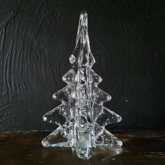 Vintage Glass Christmas Tree Clear Glass Christmas Tree, 8.125 Inches - Picture 3 of 6